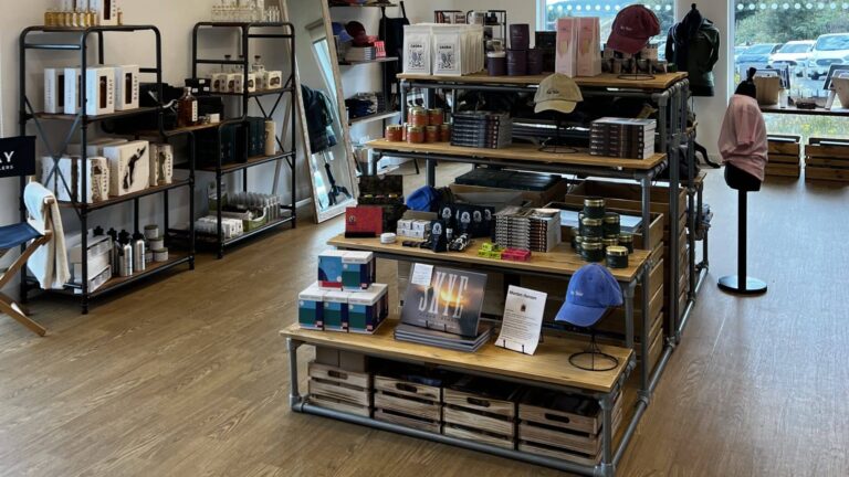 Selection of gifts displayed in The Storr gift shop