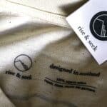 Rise & seek designed in Scotland t-shirt inner label detail